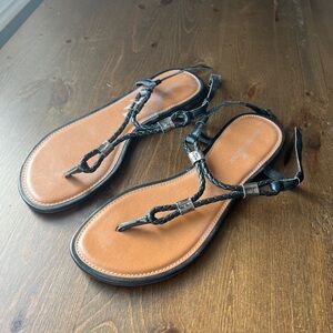 Women's Black Braided Sandals
